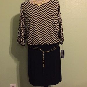Black striped dress